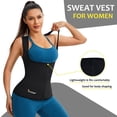 thumbnail image 2 of AWZXDE Women Fitness Set Plus Size Sweat Suit Hooded Set For Workout Sauna Support Abdominal Comfort Blue, 2 of 4