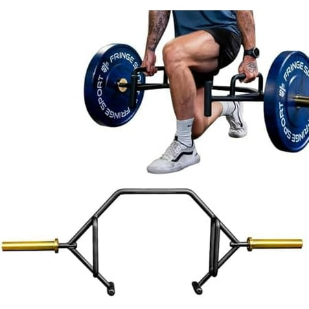 2-Inch Midas Open Trap Bar, Weight Lifting Olympic Barbell - 700 LBS Capacity - Gold titanium sleeves with signature end caps, Shrug and Hex Bar