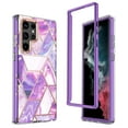 thumbnail image 2 of Funda de teléfono para Galaxy S22 Ultra con protector de pantalla incorporado, a prueba de golpes, TPU, PC, funda de teléfono de cuerpo completo, 2 of 12