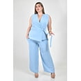 thumbnail image 1 of Set pantalon y blusa cruzada Roman Fashion /Tallas Extras, 4385 (Azul cielo) azul cielo 38, 1 of 6