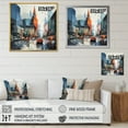 thumbnail image 4 of Designart "Midcentury Metropolis Blue Grey Vision I" Mid-century Floater Framed Canvas Art Print, 4 of 7