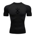 thumbnail image 3 of Camiseta de verano para correr para hombre, camiseta de compresión de manga corta, camiseta deportiva para gimnasio, ropa deportiva transpirable de secado rápido blanca y negra para MMA, 3 of 5