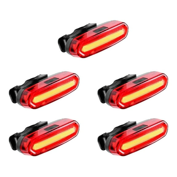 5X USB Rechargeable Bike Tail Light LED Warning Bicycle Rear Light IPX6 Waterproof for Helmet