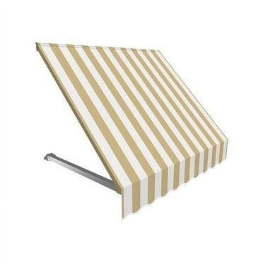 Awntech RR22-US-4LW 4.38 ft. Dallas Retro Window & Entry Awning, Linen & White - 31 x 24 in.