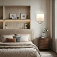 thumbnail image 3 of Modern Hand-Forged Iron Sconce with Linen Shade,Bedroom Wall Light Sconces,"Modern Bathroom Sconces, 3 of 9