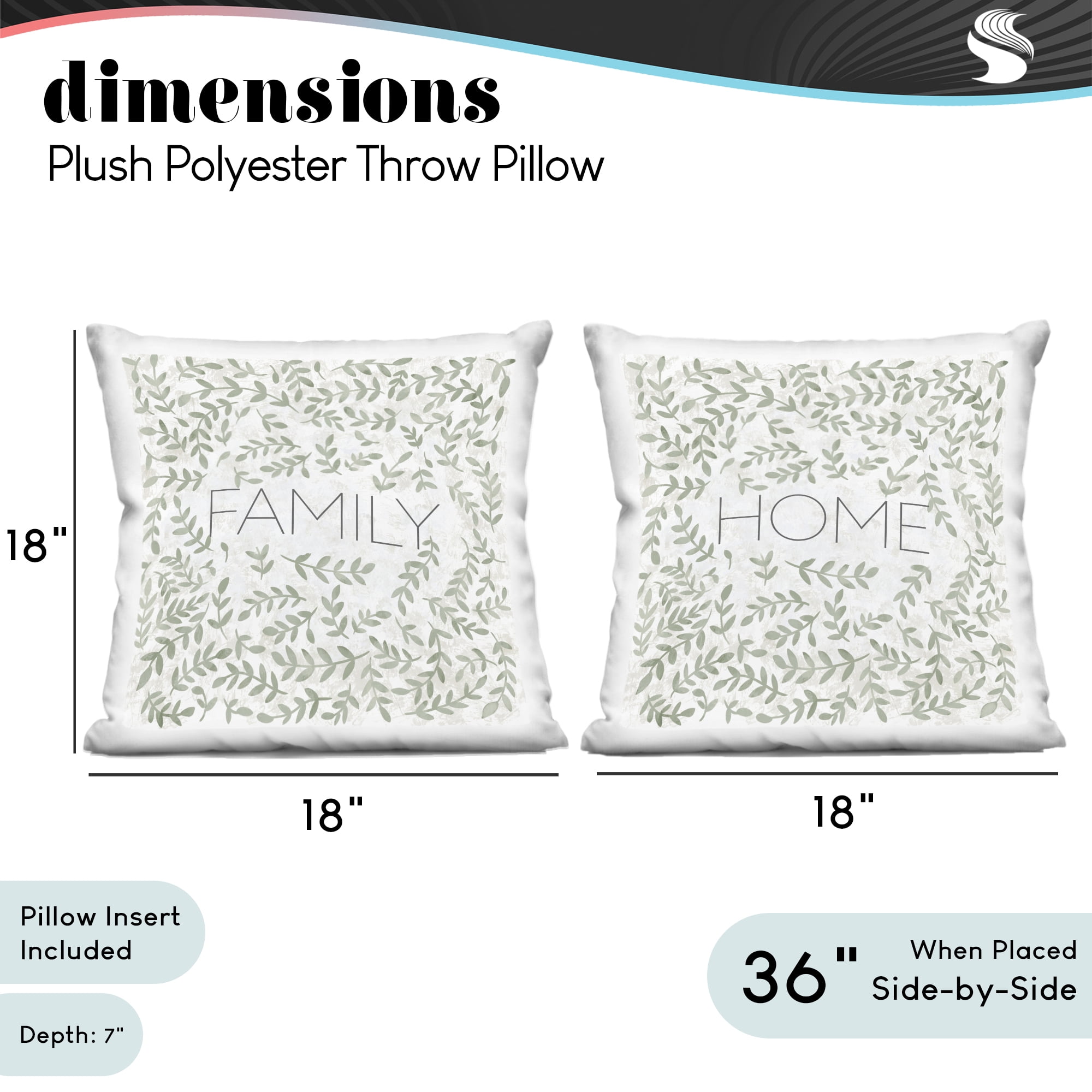 Stupell Industries Faith & Family Botanical Proverbs 2 Piece Decorative Printed Throw Pillow Set, design by SD Graphics Studio