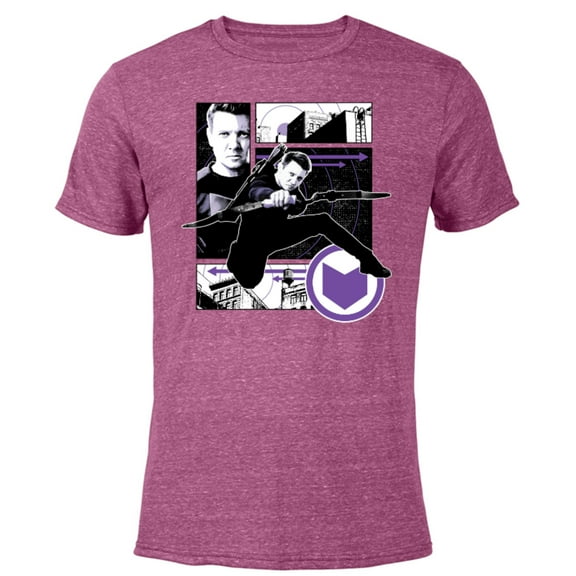 Marvel Hawkeye Clint Barton Target Practice - Short Sleeve Blended T-Shirt for Adults – Customized-Purple