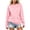 Pinks, variant on Women's Sweatshirt Crewneck Long Sleeve Oversized Solid Color Pullover Tops with Pockets Green L