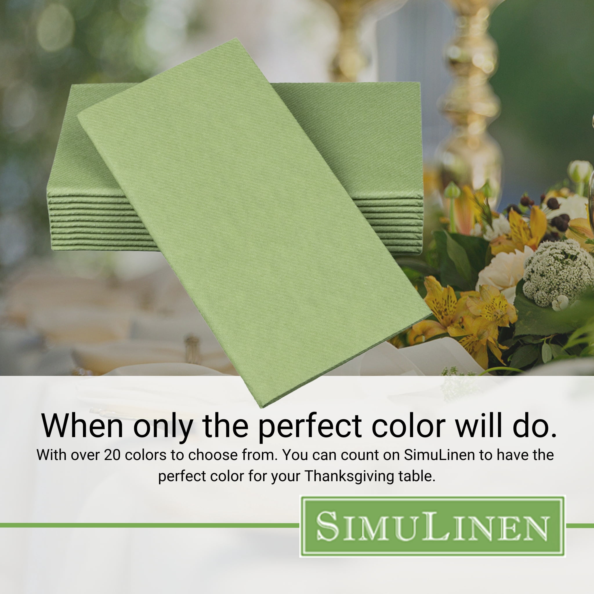 SimuLinen 16"x16" Signature Color Collection - Olive Green - 50 Napkins