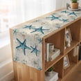 thumbnail image 6 of Table Runners 72 Inches Long Dress Scarves, Teal Starfish Coastal Farmhouse Kitchen/Dining Table Runner, Coffee Tablerunners, Vintage Summer Beach Nautical 13x72 Inch, 6 of 9