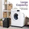 thumbnail image 4 of Superio Carrying Handles Large Wicker Plastic Laundry Hamper with Lid, Black, 2 Pack, 4 of 8