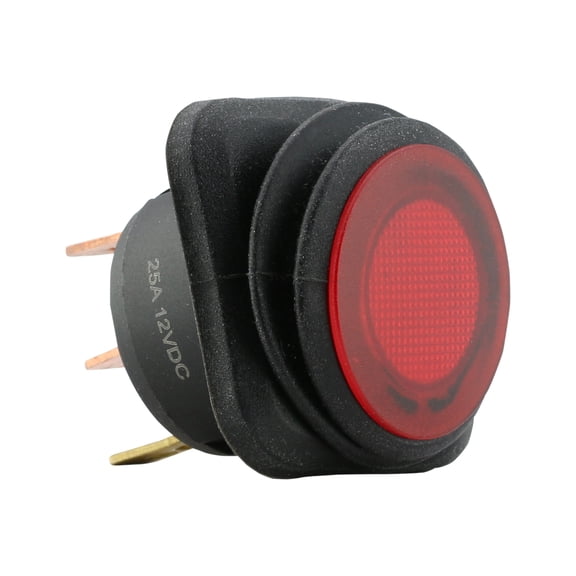 12V DC 25 Amp On/Off Rocker Switch IP65 Waterproof 3P SPST Red LED Indicator