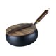 thumbnail image 3 of Sartén wok de hierro, sartén para saltear, olla doméstica, fondo plano con tapa y madera 28 cm, 3 of 9