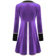 thumbnail image 5 of YEAHDOR Womens Showman Tailcoat Costume Circus Ringmaster Tuxedo Jacket Halloween Velvet Swallow-Tailed Coat Party Wear Purple S, 5 of 7
