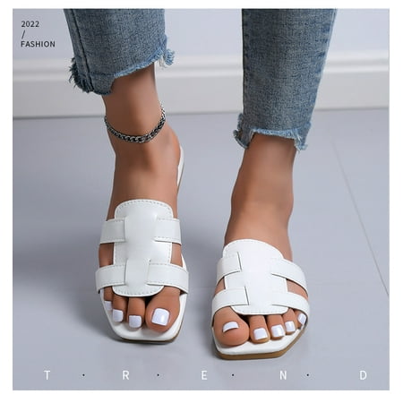 

BottleZi Women s casual shoes/slippers Women wearing slippers outside Europe and America 2023 new summer cross-border foreign trade large size sandals and slippers beach flat shoes