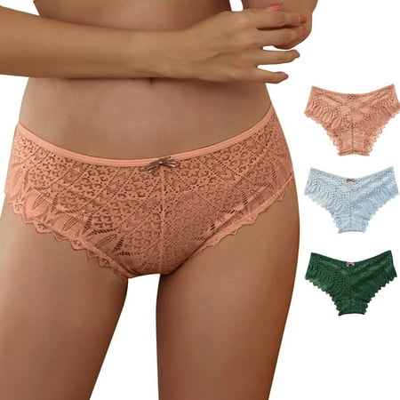 Icvfdpl Underwear For Women Crochet Lace Up Panty Hollow Out Soft Breathable Women S Panties Green 2Xl