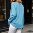 thumbnail image 6 of Warop Fall Long Sleeve Shirts for Women Solid Color Crew Neck Tops Sleeves with Deco Buttons Casual Loose Sweatshirt, 6 of 7