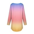 thumbnail image 3 of Women's Gradient Printed Tunic Tops Casual Long Sleeve Shirts Round Neck Pullover, 3 of 6