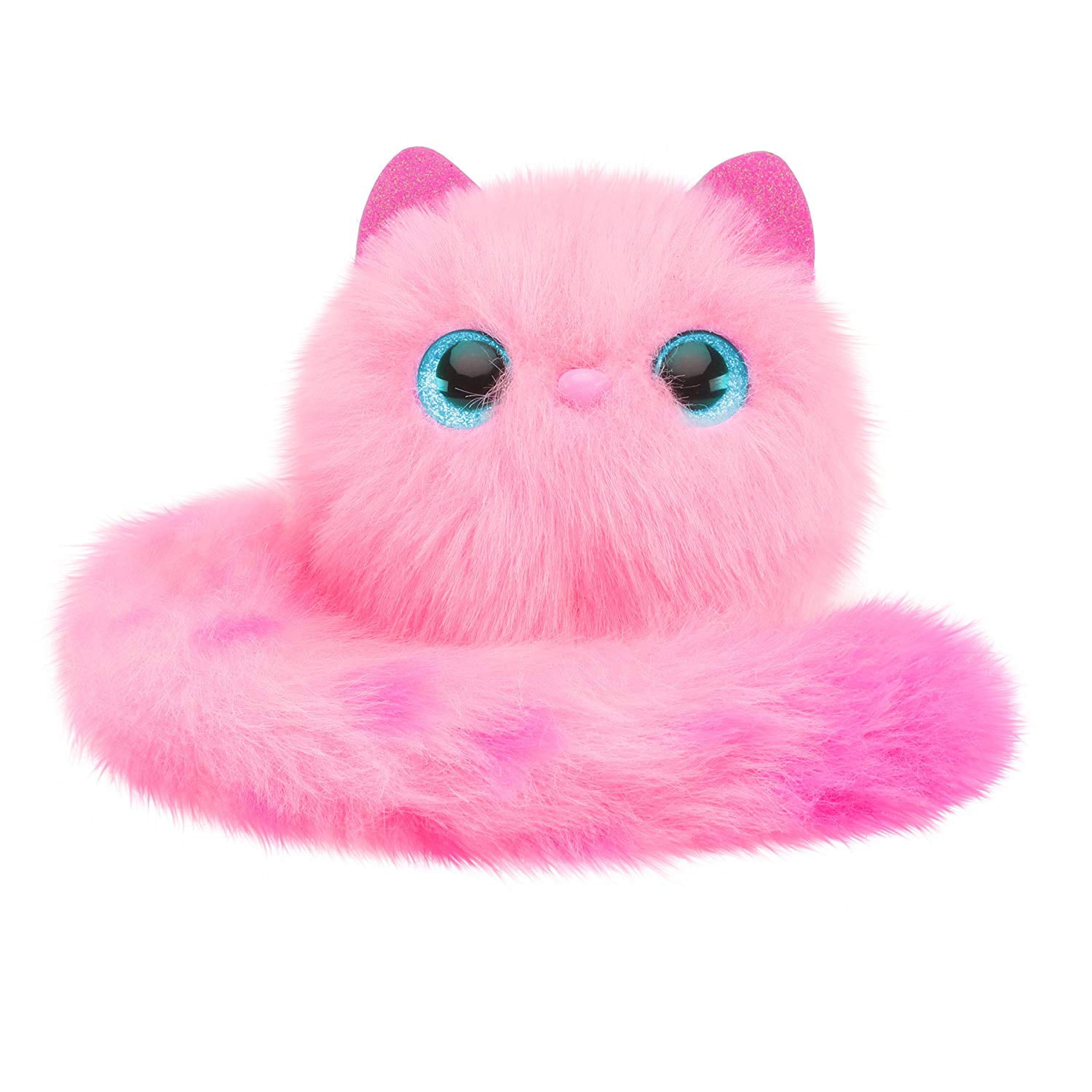 POMSIES Pink PLUSH WEARABLE PET CAT with Light Up Eyes & Sounds REAL BLOSSOM 