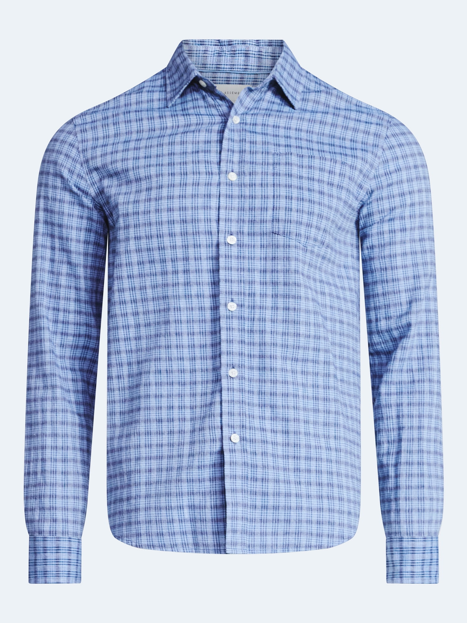 Free Assembly Men’s Linen Blend Shirt with Long Sleeves, Sizes S-3XL