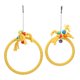 thumbnail image 1 of Cuerda de algodón mascota loro columpio anillo colgante escalada masticar morder juguetes jaula accesorio amarillo, 1 of 5