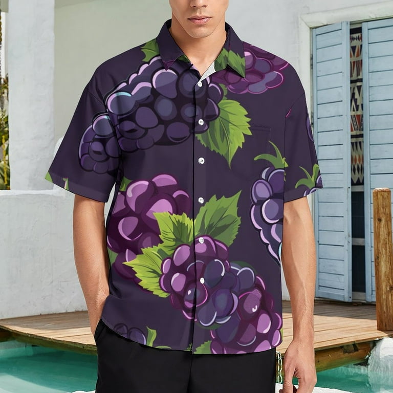 DNAGSB Artistic Blackberry Pattern 9 Mens Casual Shirts Casual Mens Summer Shirts Mens Button Up Shirts Short Sleeve Stylish Walmart