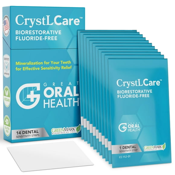 CrystLCare Tooth Sensitivity Treatment for Rapid and Lasting Relief for Adults & Kids – Sensitive Teeth Dental Strips for Nano Hydroxyapatite En