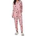 thumbnail image 1 of Joyshaper Womens Cotton Pajama Set Long Sleeve Tops Jogger Pants with Pockets Loungewear Sets(Pink Stars-2X), 1 of 7