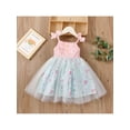 thumbnail image 2 of Qmyliery Girls Summer Dress, Sweet Sleeveless Floral Patchwork Ruffled Midi Dress, 2 of 9