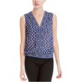 thumbnail image 2 of Blusa de punto Max Studio London con dobladillo de burbuja para mujer azul mediana, 2 of 2