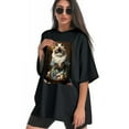 thumbnail image 4 of Plus Size Shirt for Women Black Tops for Women Short Sleeves Shirt for Women Grumpy Cat (2) T Shirt Crewneck Shirt for Women XL, 4 of 5