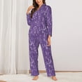 thumbnail image 2 of Daiia Lavender Flowers for Women's Long-Sleeved Pajama Set – Soft & Comfortable Sleepwear Button-Up Pajamas Cozy Lounge Wear-X-Large, 2 of 7
