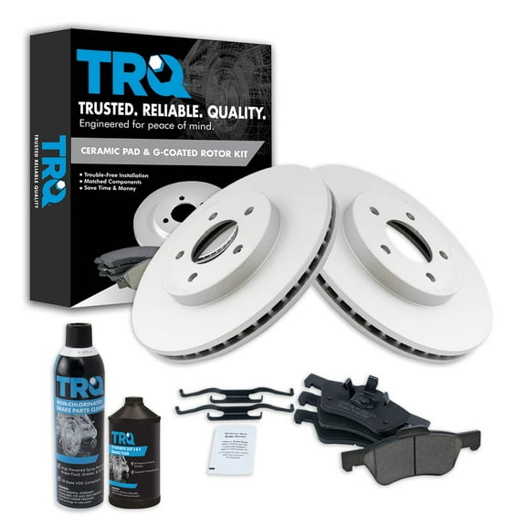 TRQ Front Premium Ceramic Brake Pad & Coated Rotor Kit w/Fluids for Ford Mercury BKA24365 Fits select: 2005-2010 FORD ESCAPE, 2011 FORD ESCAPE XLT