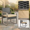 thumbnail image 4 of 3 Piece All-Weather PE Rattan Patio Bistro Set, Outdoor Wicker Patio Furniture Set, Conversation Chairs with Tempered Glass Table for Balcony Yard Poolside Garden, Beige, 4 of 6