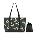 thumbnail image 7 of FORMRS Canvas Laptop Tote Bag for Women with 15.6" Computer Compartments Shoulder Handbag, Green Leaves, 7 of 7