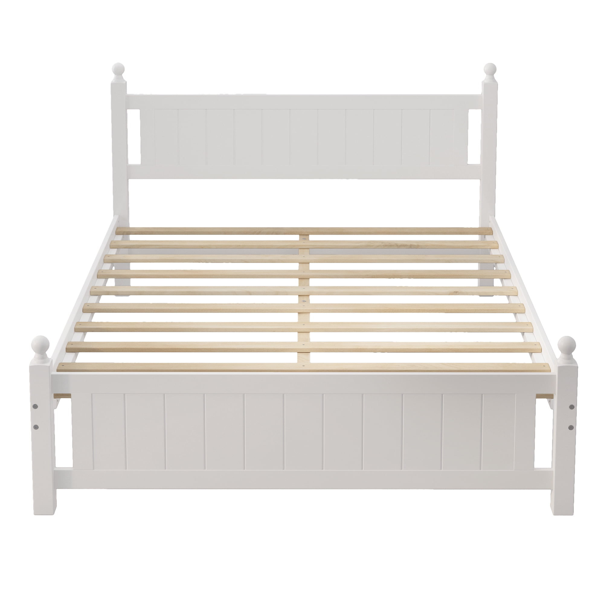 EUROCO Wood Platform Bed with Slat Support, Multiple Sizes (Queen)