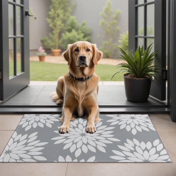 Bohemian Retro Floral Non-Slip Entryway Door Mat,Boho Indoor Decor Durable Low Plush Door Mat,Washable Welcome Rug for Patio Hallway Home Decor 20x32 Inches
