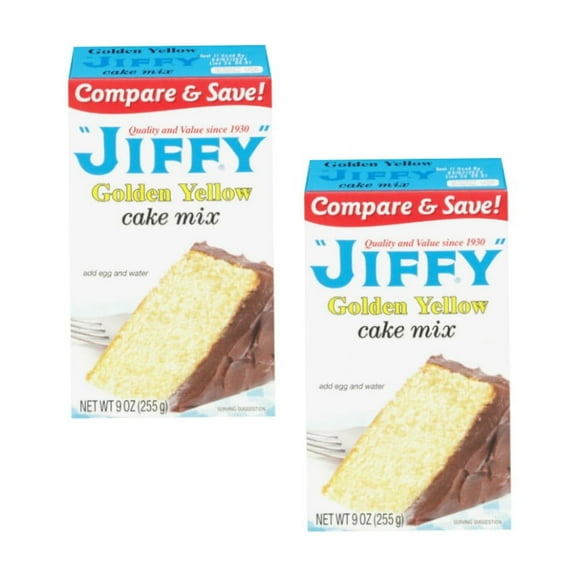 JIFFY Golden Yellow Cake Mix 9 OZ Box (2 pack)