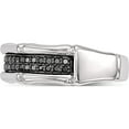 thumbnail image 3 of Sterling Silver Ss Rh Plated White Night Black Diamond Men's Ring (Size 9) Made In India qr5502-9, 3 of 5