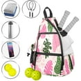 thumbnail image 3 of Pickleball Shoulder Bag for Men and Women - Fence Hook - Crossbody Backpack with Water Bottle Holder Tropical Leaves, 3 of 8