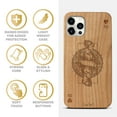 thumbnail image 4 of Case Yard Wooden Case Outside Soft TPU Silicone Slim Fit Shockproof Wood Phone Cover for Girls Boys Men and Women Supports Wireless Charging Queen of Hearts Design case for iPhone-11-Pro-Max, 4 of 7