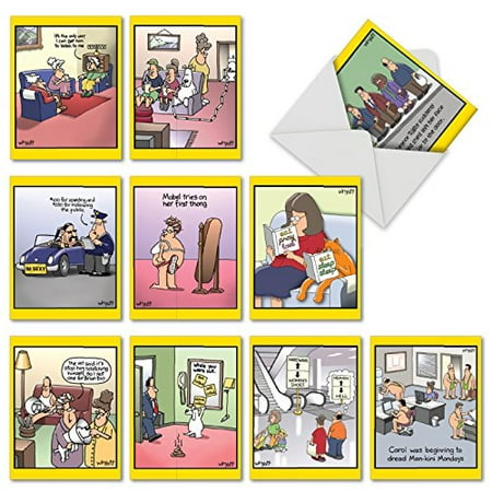 'M6463TYG WILD FOR WHYATT' 10 Assorted Thank You Note Cards Featuring an Assortment of Favorite and Funny Tim Whyatt Cartoons with Envelopes by The Best Card