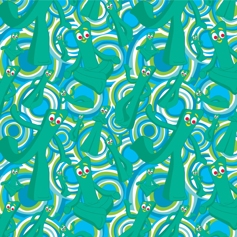 Gumby Fun Blue Green Polka Dots Pattern Premium Roll Gift Wrap Wrapping Paper 