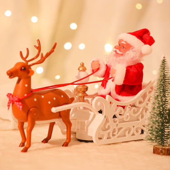 Vikszoy Car Toys Clearance! Christmas Music Milu Deer Sled Toy Car Get In The Holiday Spirit With This Electric Santa Claus Reindeer Toy Wonderful Christmas Gift To Children