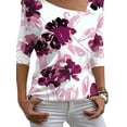 thumbnail image 4 of Gvmfive Women Long Sleeve Blouse V Neck Floral Print Casual Tops, 4 of 4