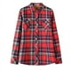 thumbnail image 3 of Camisa a cuadros cálida para mujer, camisa a cuadros gruesa con forro de lana para mujer, camisa de manga larga de corte entallado para mujer, 3 of 6