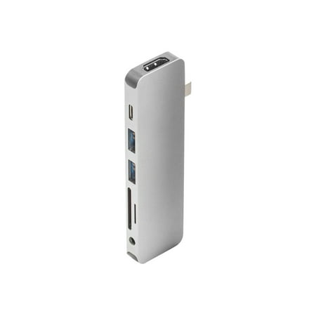 Hyper - 7-Port Universal USB-C Hub - USB-C Docking Station for Laptops - Silver