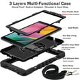 thumbnail image 3 of Dteck Case for Samsung Galaxy Tab A 8.0" SM-T290 T295 (2019 Released) 8-inch,Shockproof Rubber 3-Layers Protection Case Hybrid Kickstand Cover with Hand & Shoulder Strap,Black, 3 of 9