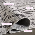 thumbnail image 6 of SAFAVIEH Courtyard Alfonso Chevron Indoor/Outdoor Area Rug, Grey/Black, 4’ x 5’7”, 6 of 13