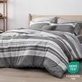 thumbnail image 3 of U by Bedsure Twin Comforter Set - 5 Pieces Grey White Striped Bedding Sets Twin Bed in A Bag with Comforters Twin Size, Sheets, Pillowcase & Sham, Bed Sets, 3 of 5